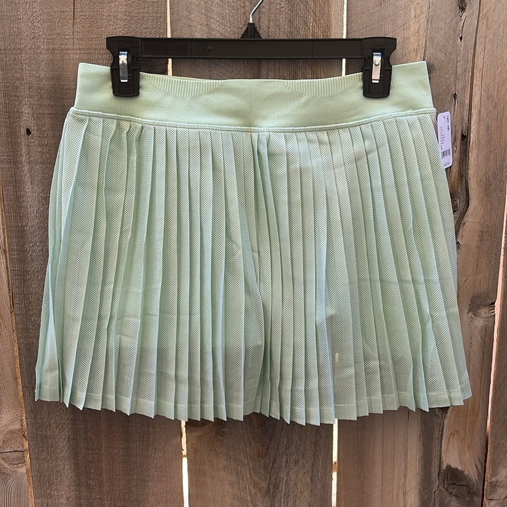 Free People Movement Rally Ruffle Mini Skirt in Green Blue Pistachio - Picture 5 of 11